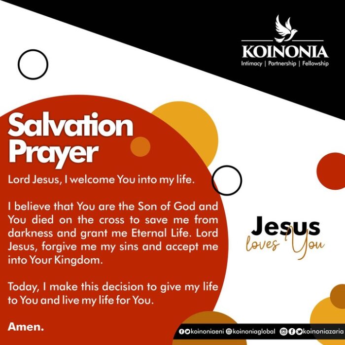 Salvation Prayer For Adults