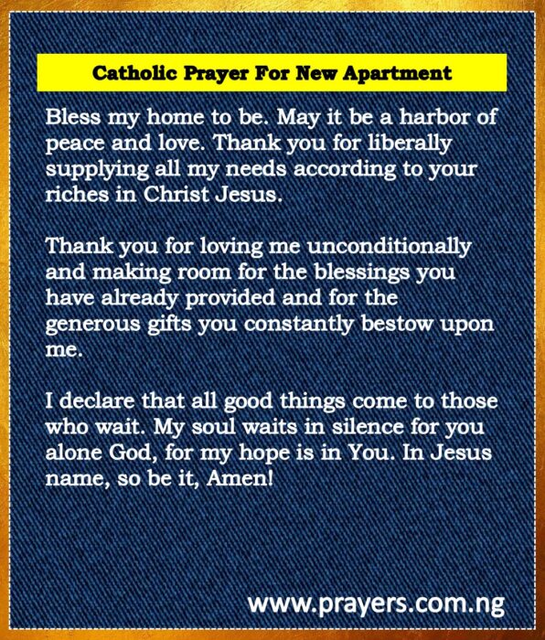 Catholic Prayer For New Apartment