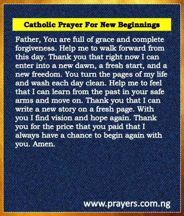 Catholic Prayer For New Beginnings