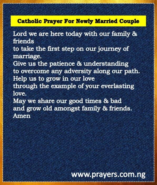 Catholic Prayer For Newly Married Couple