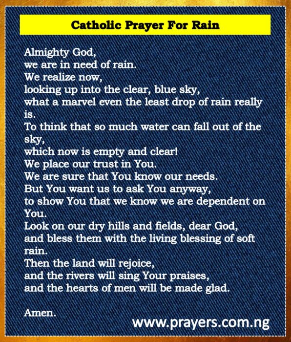 Catholic Prayer For Rain
